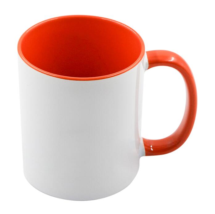 11oz Ceramic Mug For Sublimation - Colorful Interior And Handle
