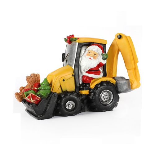 Santa In A Digger With Color Changing Led Lights