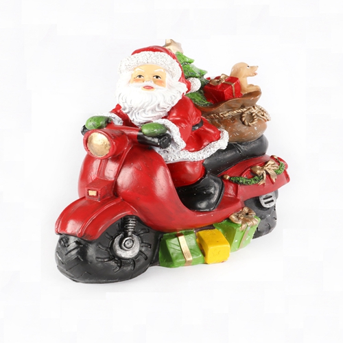 Santa On Motor Bike With Color Changing Led Lights