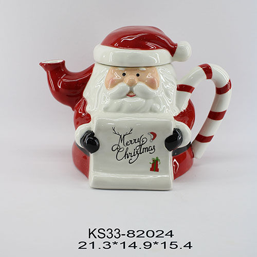 Santa Shaped Teapot Christmas Ornament