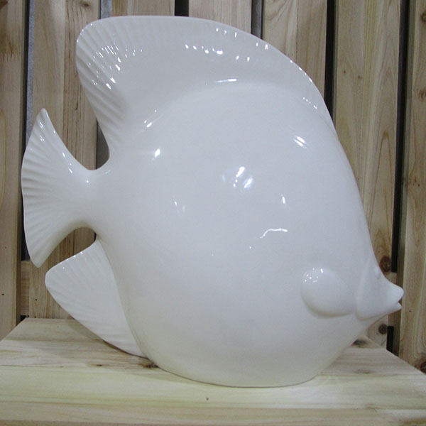 Ceramic White Glzed Modern Fish Tabletop Decor