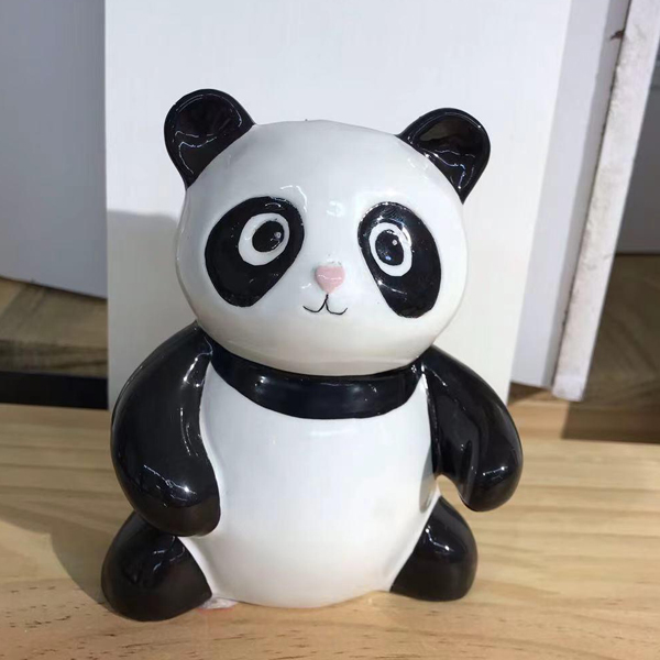 Adorable Ceramic Standing Panda Coin Bank