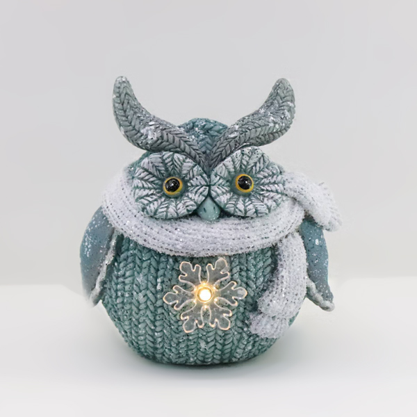 Christmas Owl Decorative Light with LED Snowflake