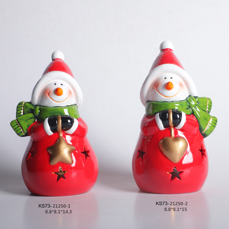 Ceramic Snowman LED Light Up Christmas Xmas Decoration