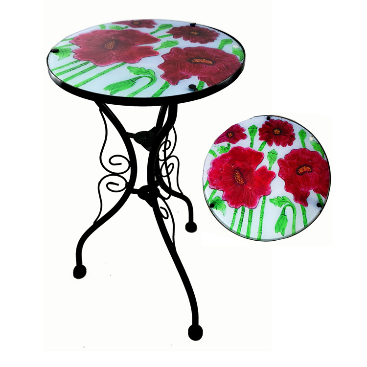 Poppy Glass Folding Side Table