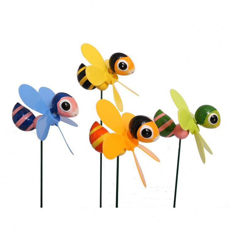Cheeky Plastic Colourful Bee Windmill Stakes