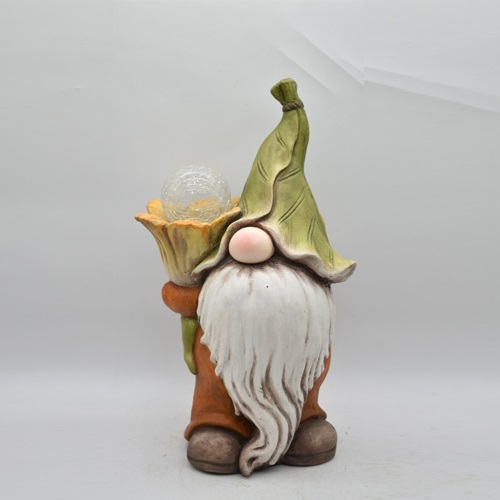 Gnome With Solar Lighted Flower