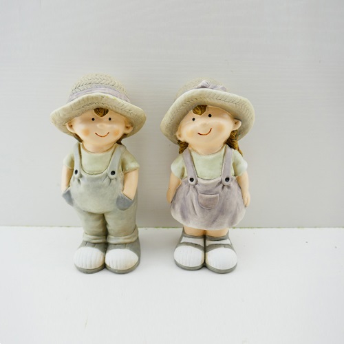 Pocket Boy & Girl Ceramic Garden Yard Statue
