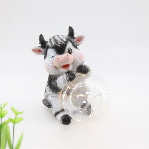 Solar Farm Animal Cow Garden Statue
