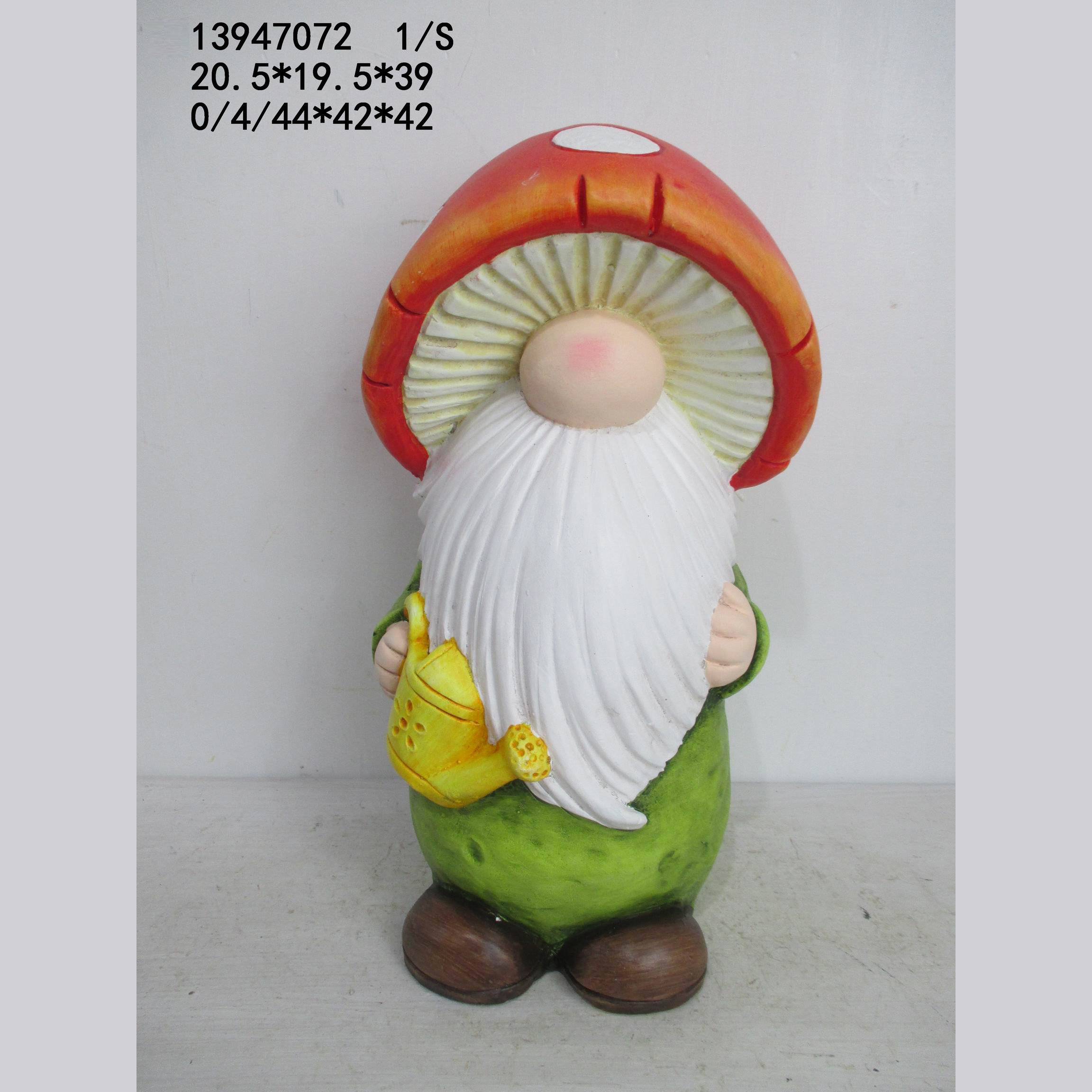 Personalized Mushroom Gnome Watering Flowers Small Figurines