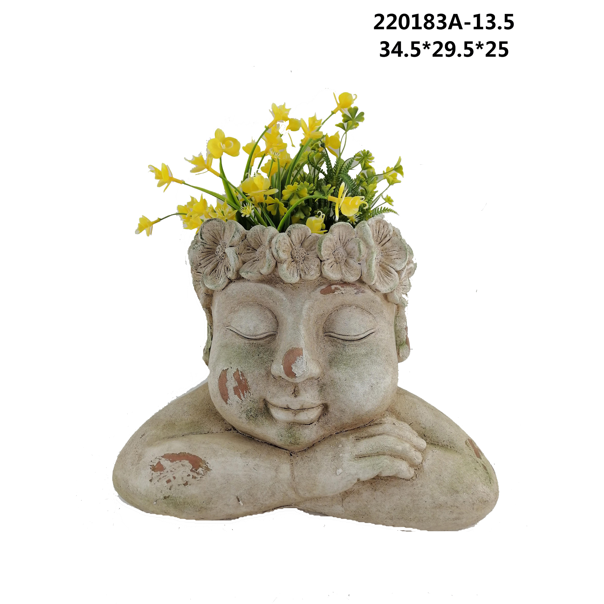 Magnesium Oxide Head Figurine Flower Vase