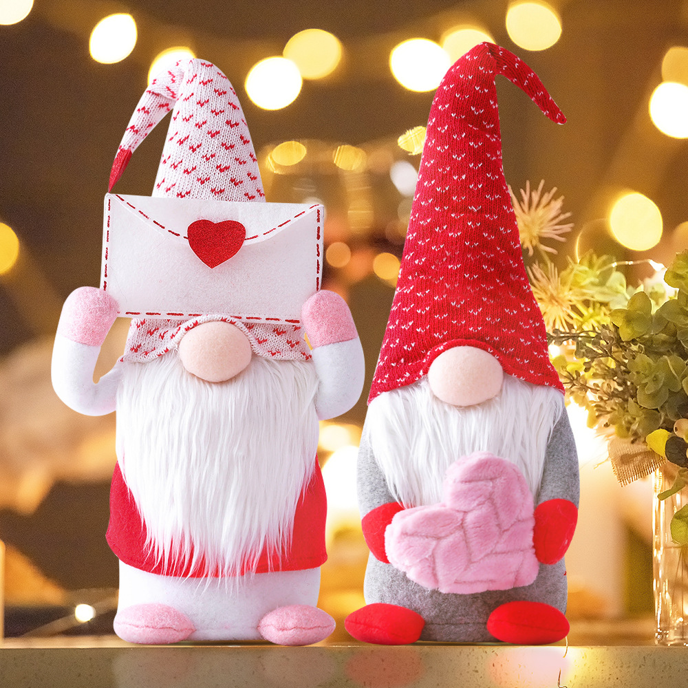 Cloth Plush Valentine Day Gnomes For Gift