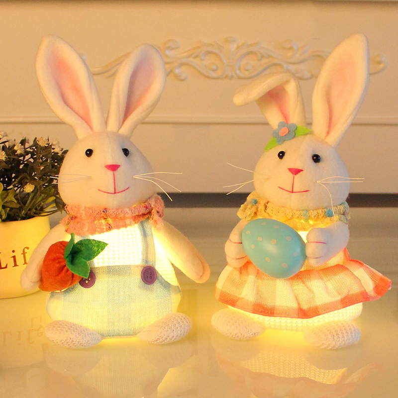 LED Easter Gnomes Bunny Decor Ornaments Plush Toy