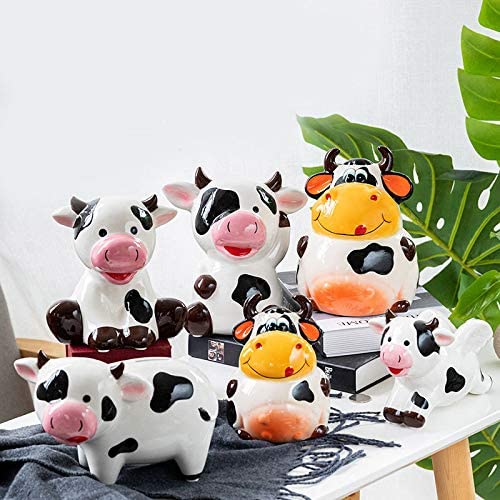 Cute Cow Shape Ceramic Money Box Piggy Bank