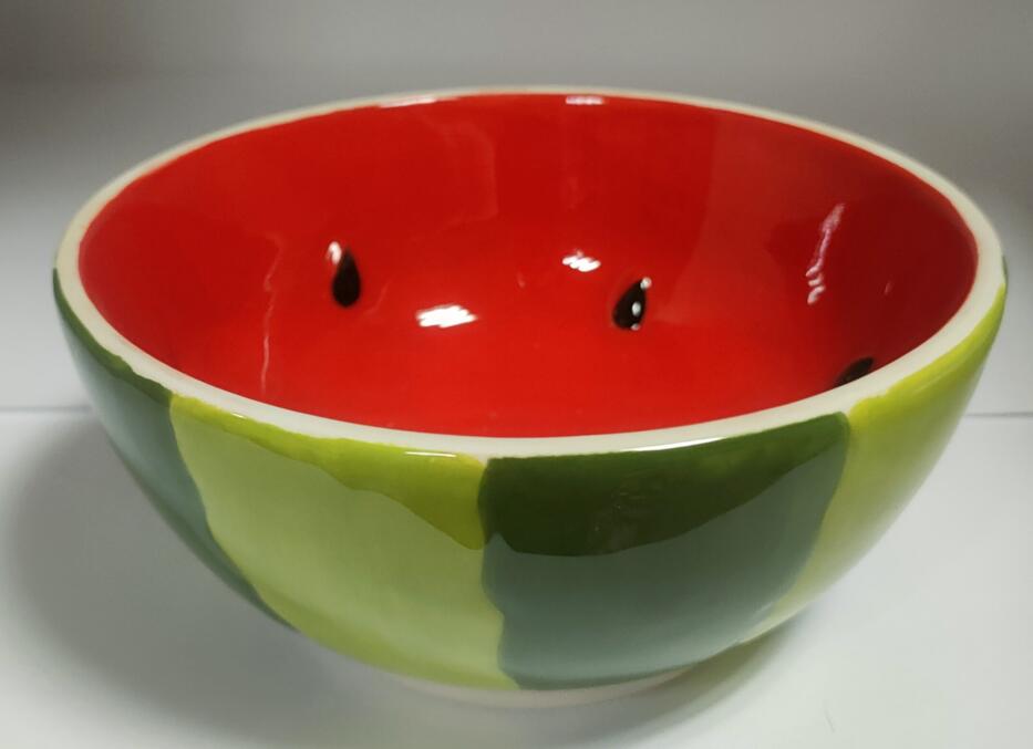 Round Watermelon Small Fruit Bowls Ceramic Serving Soup Bowl