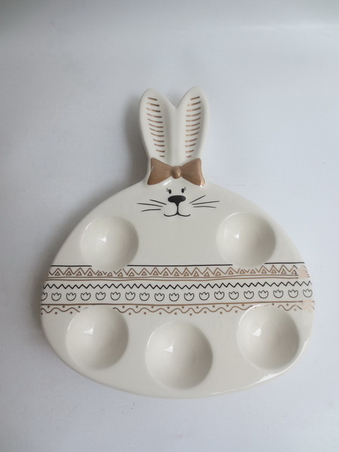 Rabbit Bunny Ceramic Egg Plate