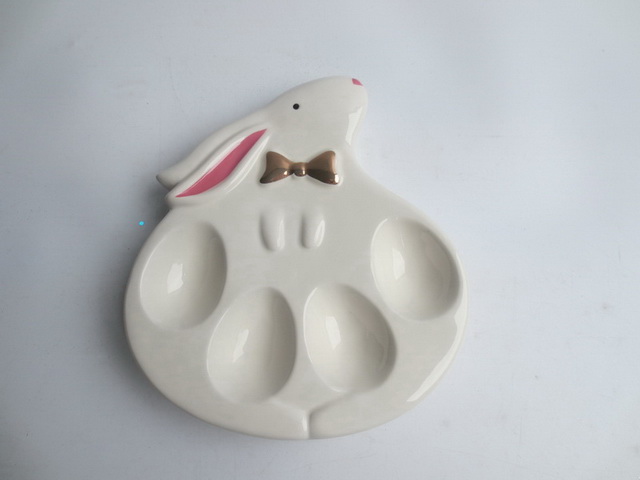 Custom Rabbit Bunny Ceramic Egg Plate
