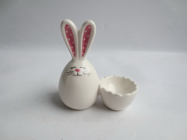 Rabbit Bunny Ceramic Egg Cup Stand Holder