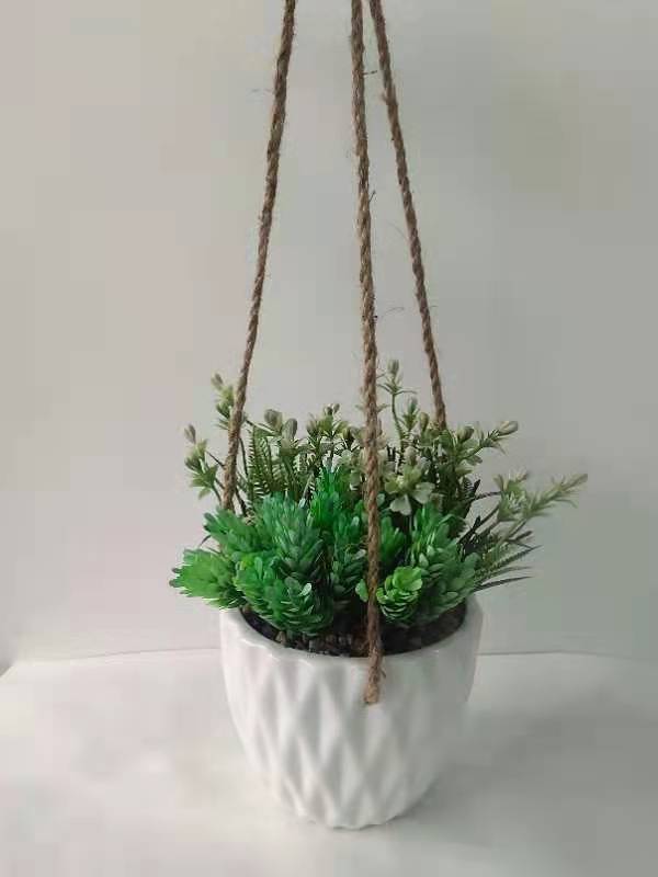 Mini Green Grass Planter Pot Succulent Ceramic Pots Set For Decoration