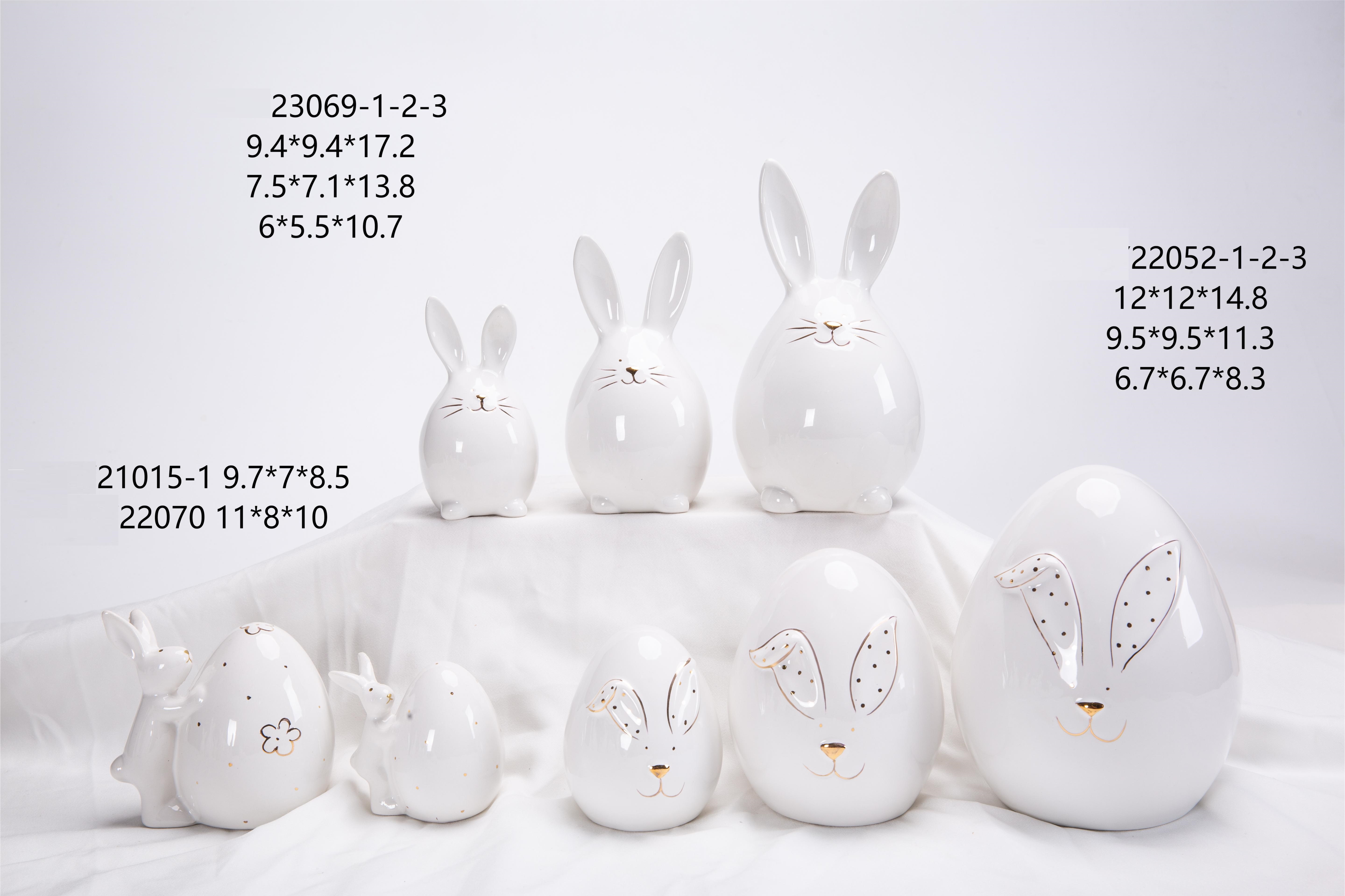 Hot Sale Lovely White Ceramic Bunny Figurines Easter Decoration