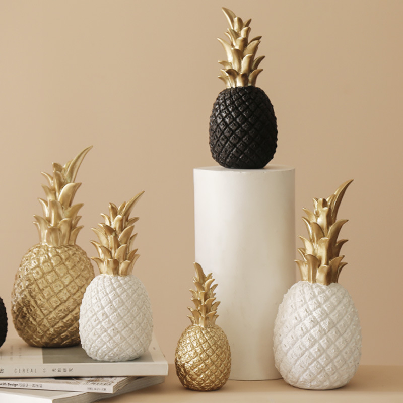 Nordic Luxury Pineapple Decoration Home Ceramic Craft Statue Interior Table Living Room Accessories