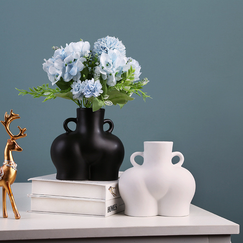 New Ceramic Vase Human Body Shape Butt Vase Home Decoration Flower Ceramic Vase