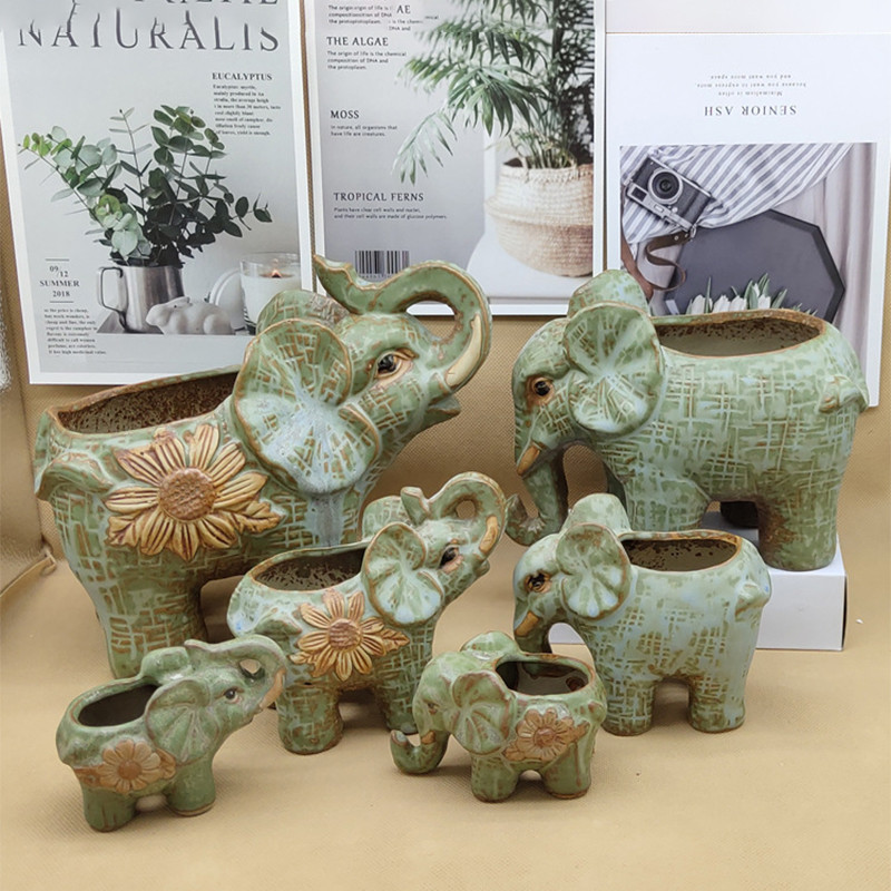 Cute Animal Flower Pot Ceramic Vase Planter Desktop Ornaments Home Decor Garden Succulent Plant Pots