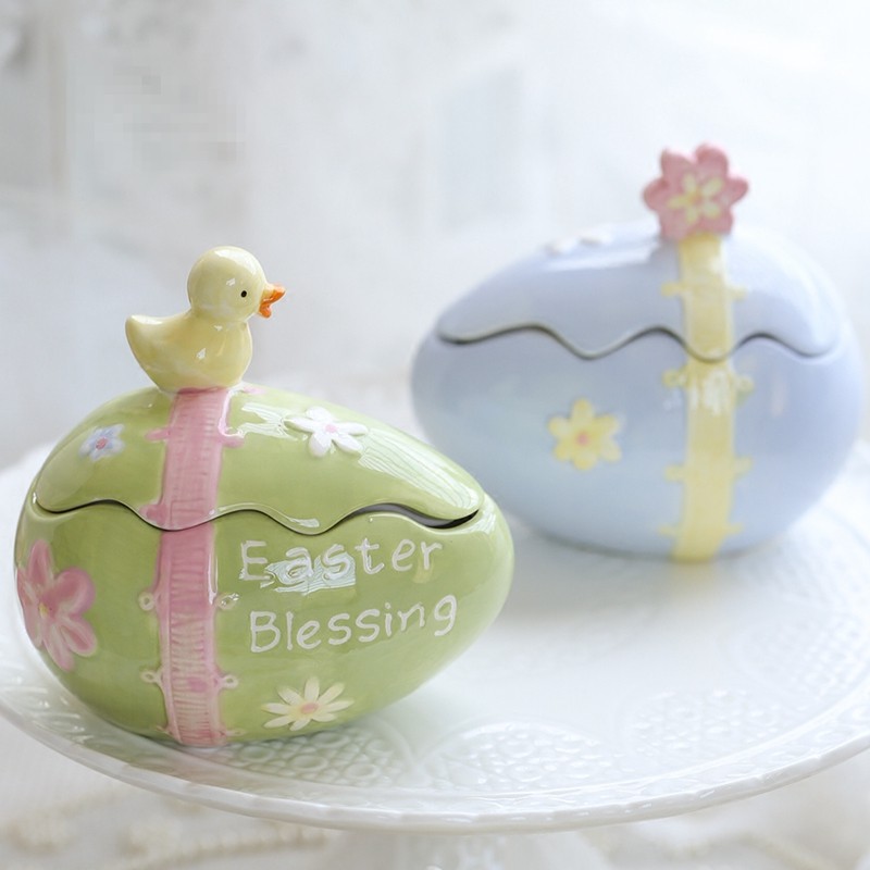 New Design Easter Ceramic Egg Holder Egg Tray Porcelain Cup Eggs Holder