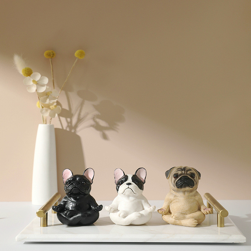 Personalized Handmade Animal Statues Ceramic French Bulldog For Home Decor