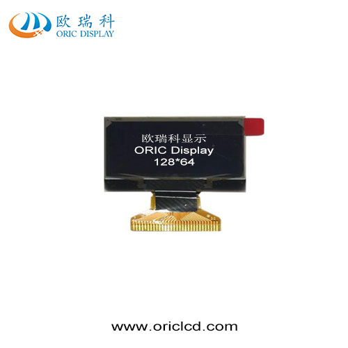 OEM Factory display ORIC small size 1.3inch PMOLED display module 128x64 PMOLED display screen panel for black blackground  with blue font