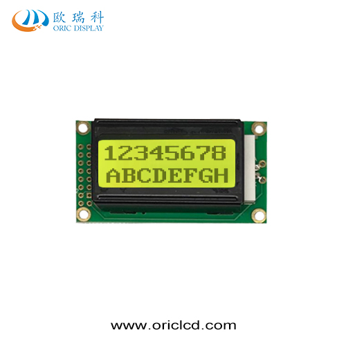 Supplier LCD module  8x2character LCD module yellow green backlight COB module LCD module display screen