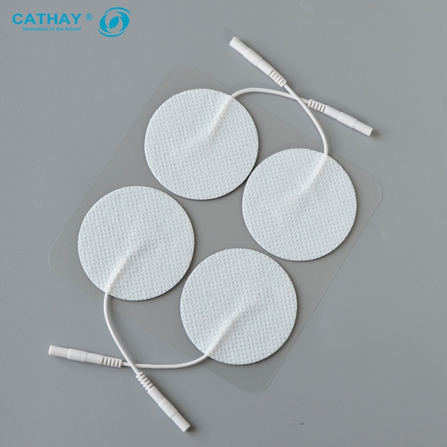 2" Round Premium Re-Usable Self Adhesive Electrode Pads for TENS/EMS Unit, Fabric Backed Pads With Premium Gel