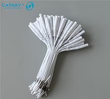 White Carbon Fiber Wire 2.0 mm Pigtail Lead Wire for TENS Electrodes With Stripped Carbon Wire