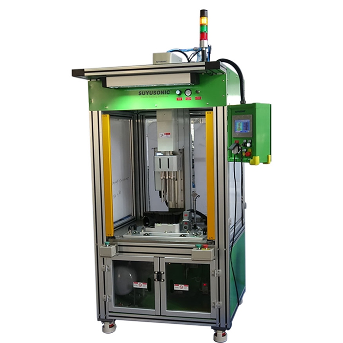 Ultrasonic plastic welding workstation for welding Carbon paper and plastic together