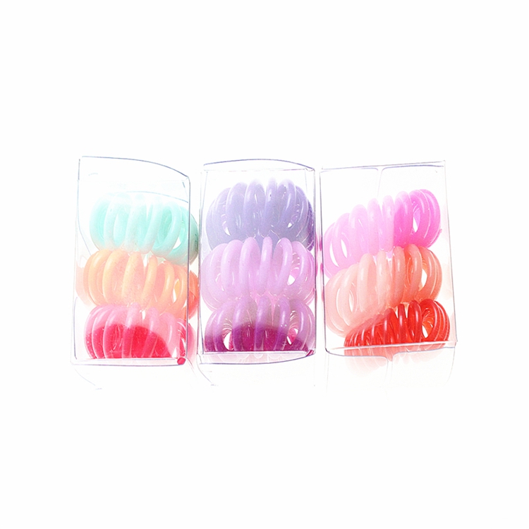 Small Size Classic Elastic Hair Accessories Flexible Plastic Coil Phone Wire Rope Hair Bands For Girls