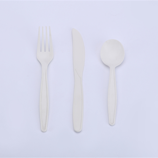 Biodegradable Degradable Plates And Cutlery Set Plastic Disposable Forks Recyclable