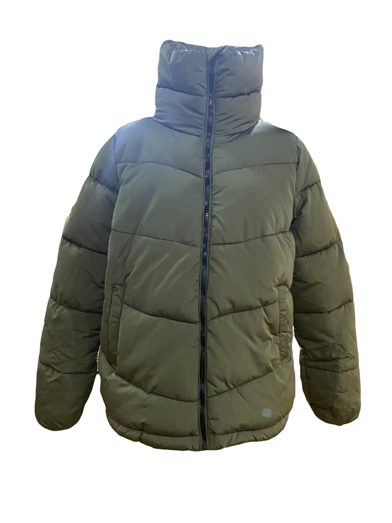 Wholesale Custom Polyester Hooded Jacket Women Front Pocket Padded Puffer Jacket